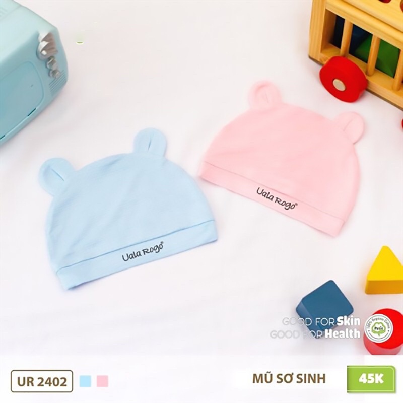 Mũ sơ sinh bamboo trơn mới UalaRogo UR2402