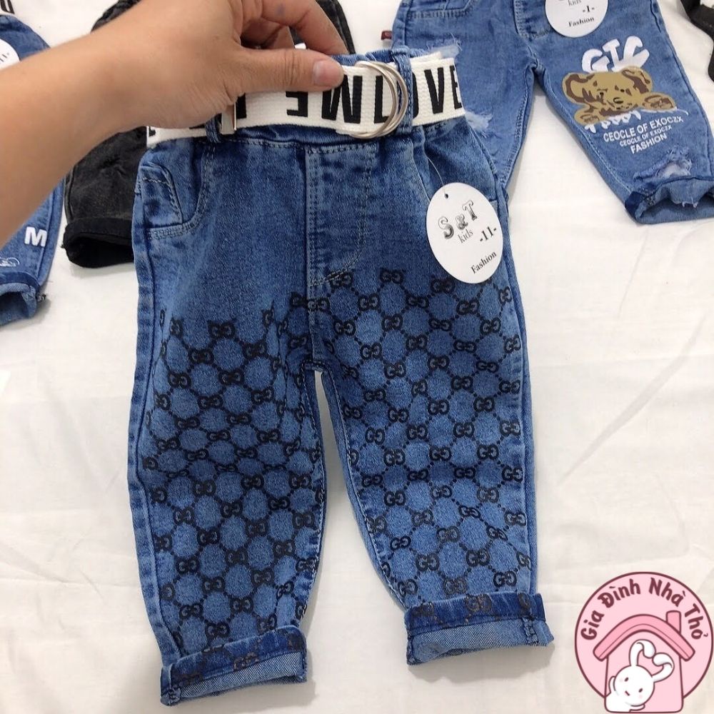 8- 20kg Quần bò jean dài cao cấp cho bé trai, bé gái đi học đi chơi ở nhà size từ 8- 20kg