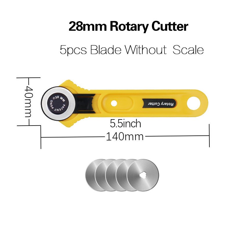 Dao Cắt Hình Tròn 28mm Kèm 5 Lưỡi Dao Tròn Dùng Để Cắt Vải / Da / Giấy
