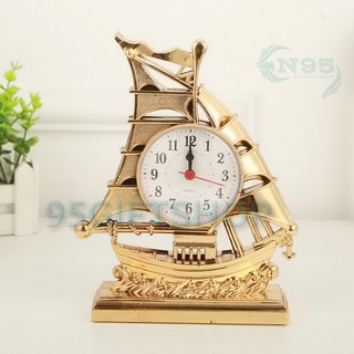 Đồng hồ để bàn báo thức hình thuyền buồm trang trí bàn làm việc quà tặng quà lưu niệm độc đáo quà tặng tết