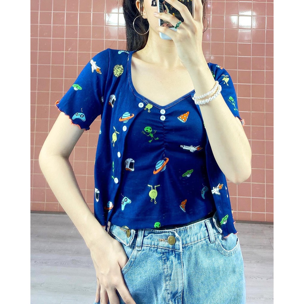 Áo Khoác Cardigan Tay Ngắn Cổ Chữ tròn Thời Trang Mùa Hè Cho Nữ | BigBuy360 - bigbuy360.vn