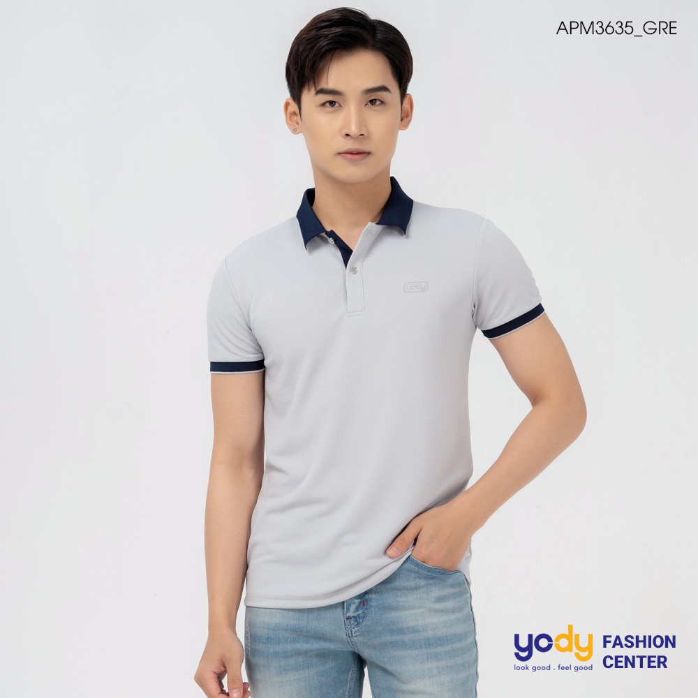 Áo thun nam YODY polo tay ngắn cổ bẻ sợi tự nhiên thoáng mát chuẩn form APM3635 | BigBuy360 - bigbuy360.vn