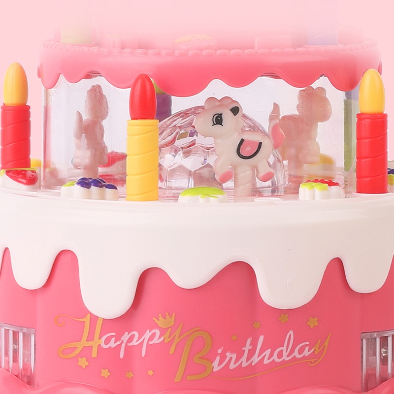 Đồ chơi bánh kem sinh nhật ZHAN QI TOYS có hiệu ứng nhạc đèn dành cho bé