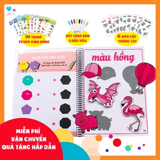 [Học liệu Montessori] Học liệu nhận biết màu sắc dính dán cho bé