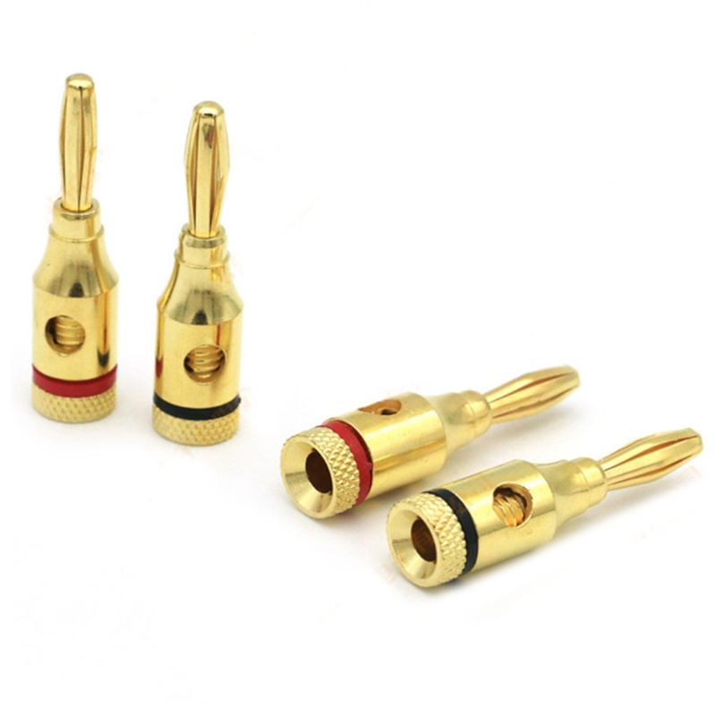 Bộ 4 Jack Cắm Bắp Chuối Mạ Vàng Nối Dây Loa / Máy Hát / Sân Khấu