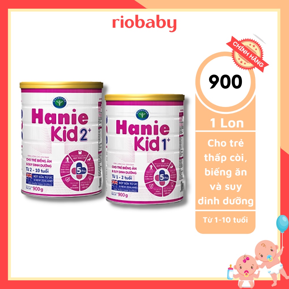 Sữa Hanie Kid 1+,2+ 900g date 2023 mẫu mới - Riobabymart