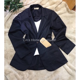 S052 - BLAZER LINEN ĐEN