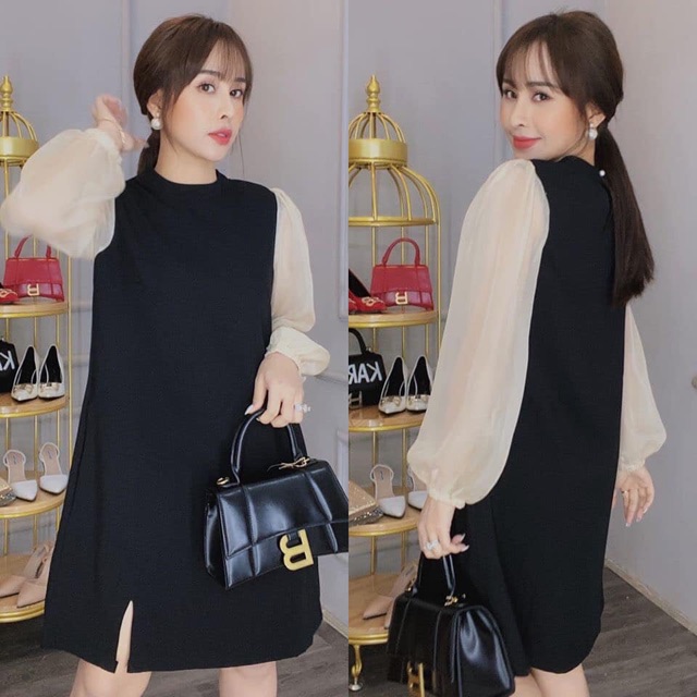 [Mã SKAMA06 giảm 8% tối đa 50K đơn 250K] Đầm xoè tay bo cột nơ | BigBuy360 - bigbuy360.vn