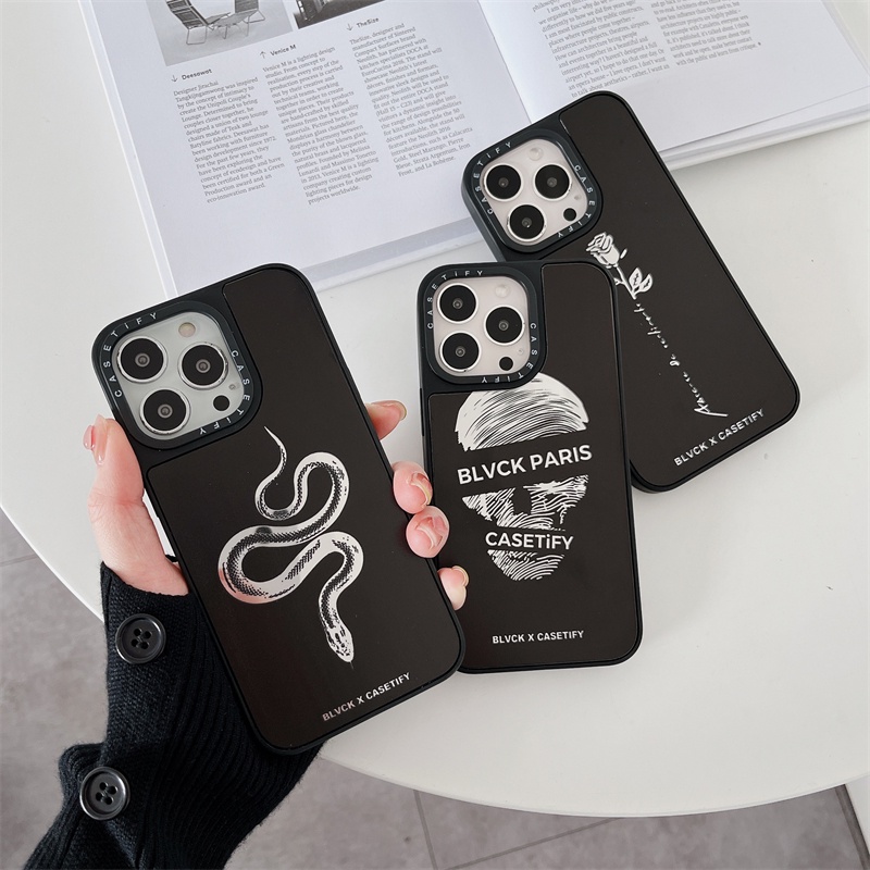 Ốp Điện Thoại Hình Đầu Lâu Hoa Da Rắn Cho iphone 15 14 pro max 13 pro max 11 promax 12promax 6 / 7g 7 / 8 plus