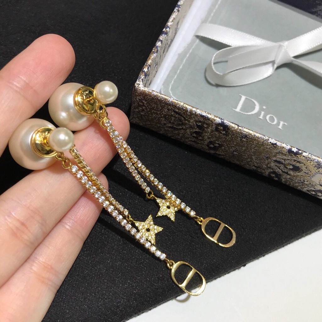 Bông Tai Dior Bằng Thép Titan Hình Chữ CD Thời Trang Cho Nữ