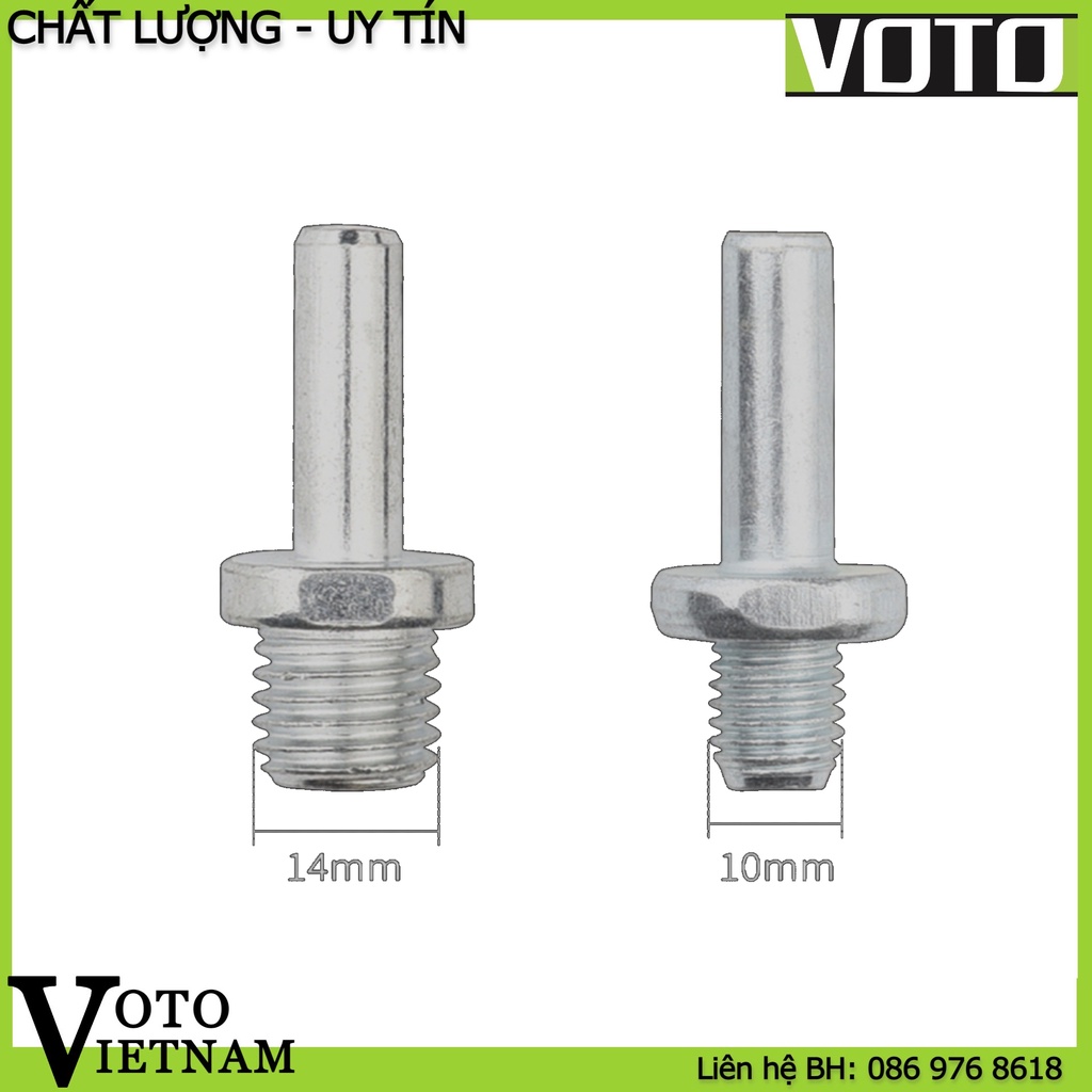 Đầu cán nối đế chà, đĩa đánh bóng loại lục giác và chuôi tròn M10, M14 gắn máy khoan, máy bắt vít