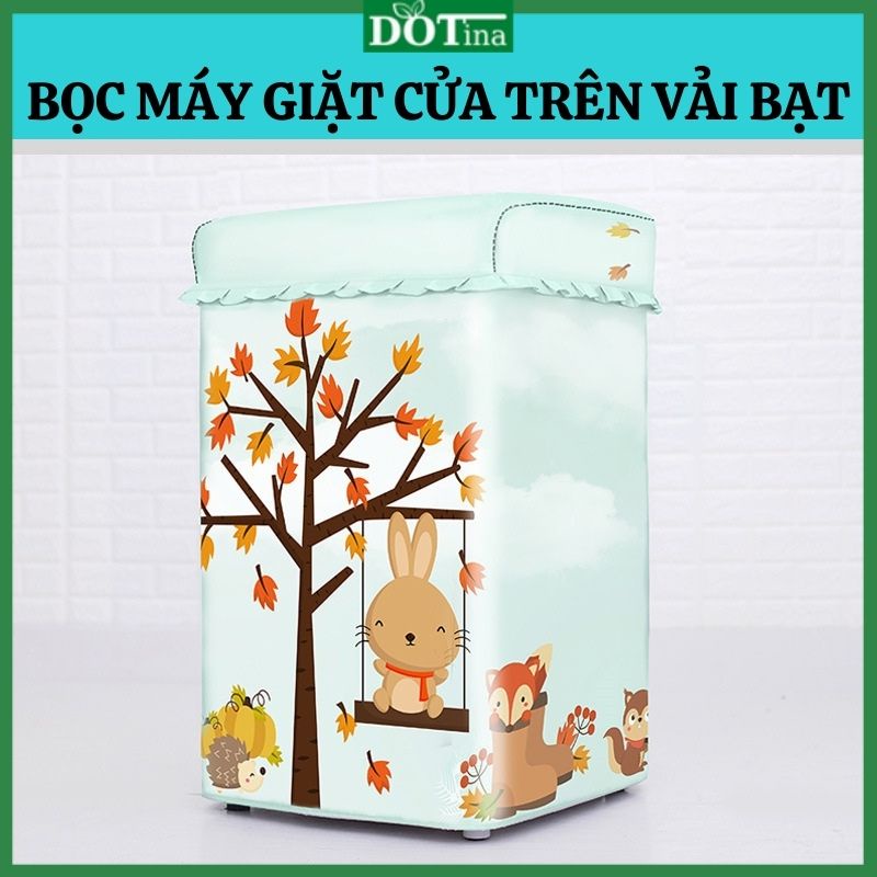 Áo trùm máy giặt cửa trên chống thấm nước che mát máy ngăn bụi bẩn vải bạt cao cấp Dotina ATT09