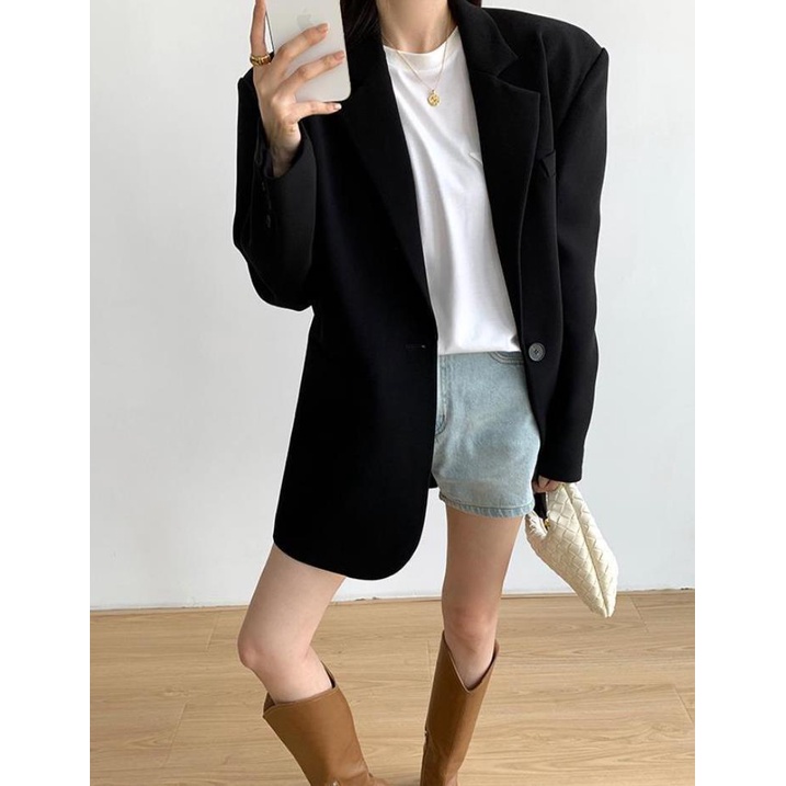 ◇✔☃Áo khoác vest nữ màu đen thời trang xuân thu