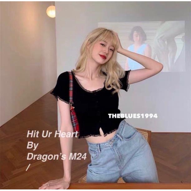 ÁO THUN PHỐI REN ĐÍNH NÚT XINH SANG LẮM LUÔN 🦐🦐 [Hàng Siêu Cấp] | BigBuy360 - bigbuy360.vn