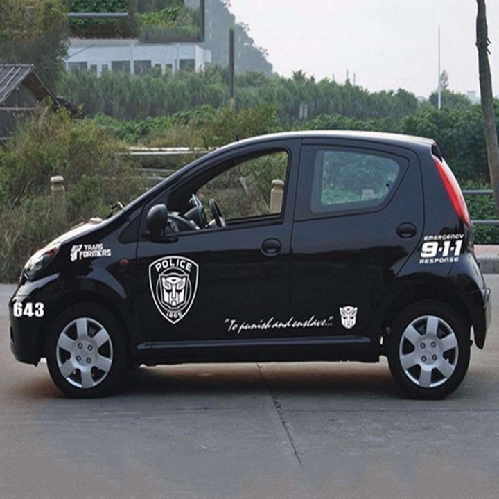 Tem dán thể thao Police trang trí xe hơi mã 02 WRC D-132