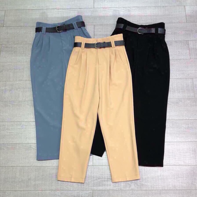 Quần vải baggy kèm đai - hàng nhập khẩu loại 1