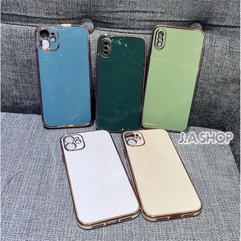 Ốp Lưng Dẻo Viền Vàng Sang Trọng cho iPhone 6/6s/6P/7/8/7plus/8P/x/xs/xs max/xr/11 pro/11 6.1'/11promax, 12, 12promax
