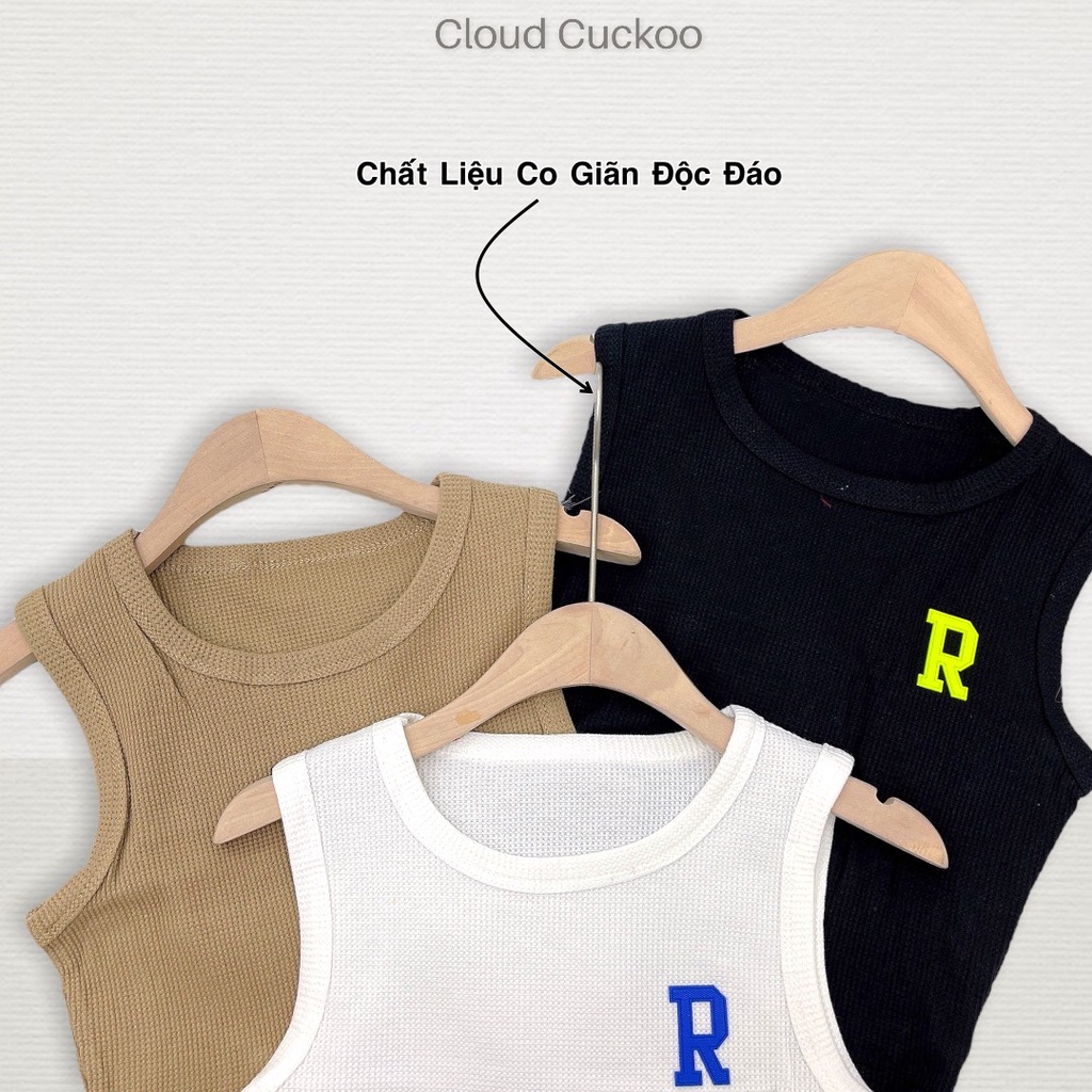 Áo Sát Nách CropTop Ba Lỗ Cao Cấp Logo Cao Su Thêu Vải Siêu Đep Phong Cách Loại 1 - Mã Số: SN9222