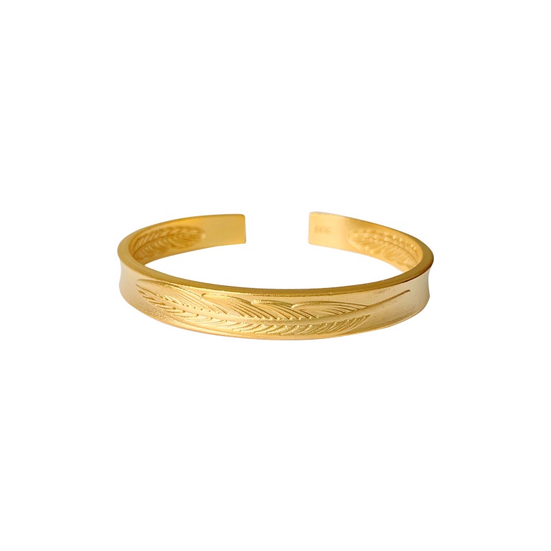 Lắc Tay Nữ Mạ Vàng 18K Kiểu Hình Lá Thời Trang Cao Cấp Mã LMV002, Lắc Tay Nữ, Vòng Tay Nữ