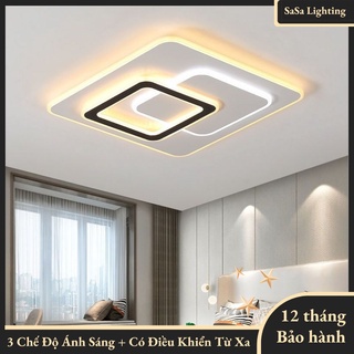 Đèn Ốp Trần、Đèn Trần Phòng Khách, 3 Chế Độ Ánh Sáng Có Điều Khiển Từ Xa - Bảo hành 3 năm