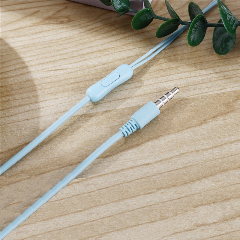 Macaron color in-ear headphones 3.5 mm jack in-ear headphones with microphone for mobile phones