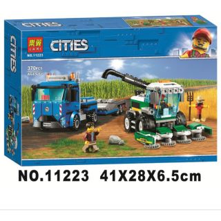 Lắp ráp City xe tải chở máy gặt lúa Lari 11223