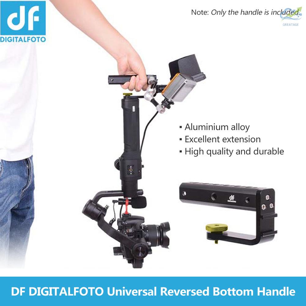 GG DF DIGITALFOTO VISIONBH Universal Reversed Bottom Handle Gimbal Extended Bracket with Hot Shoe Mount 1/4 & 3/8 Inch Screw Mount for Single Hand Gimbal   Mounting Monitor Microphone LED for DJI Ronin S Zhiyun Crane 2 Moza Air 2 FeiyuTech Gimbal Accessor