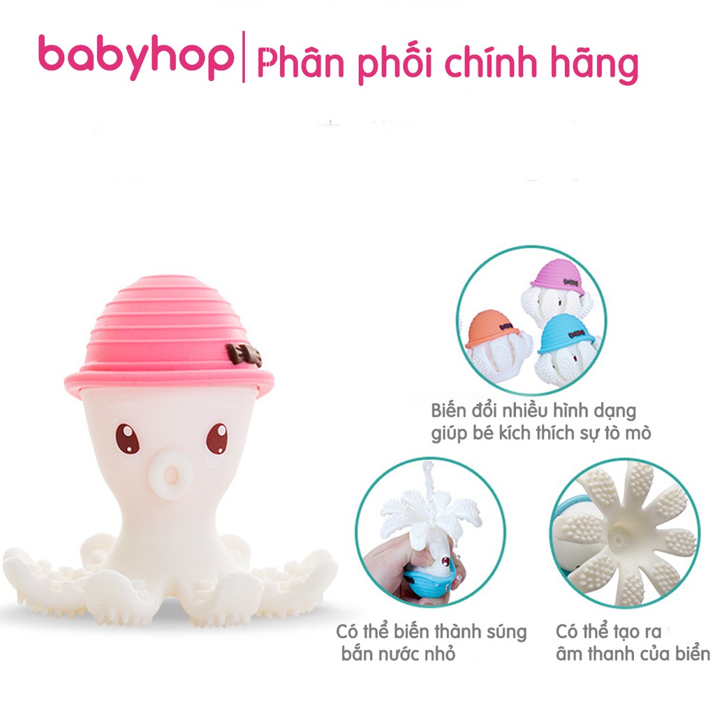 Gặm nướu Mombella hình bạch tuộc cho bé, chất liệu silicon an toàn, giúp bé phát triển kĩ năng