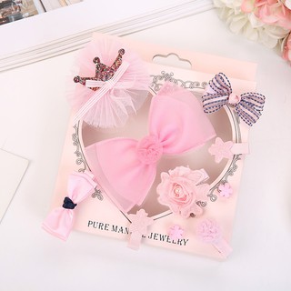 SET 10 KẸP TÓC NƠ MÀU HỒNG ĐÁNG YÊU CHO BÉ