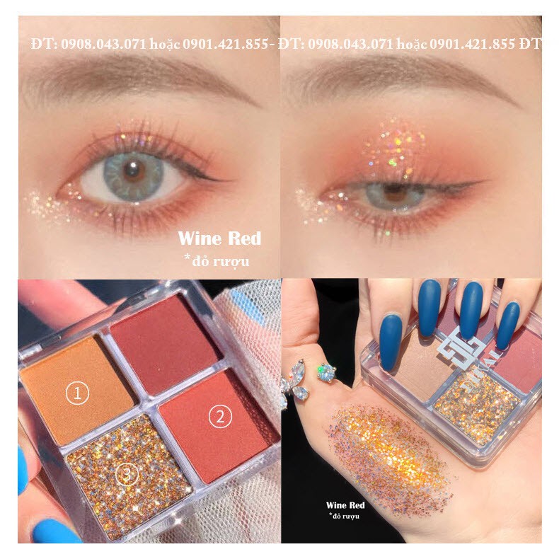 (Auth-Nội Địa Trung) Bảng Màu Mắt Mini Dikalu Eyeshadow Palette 8g