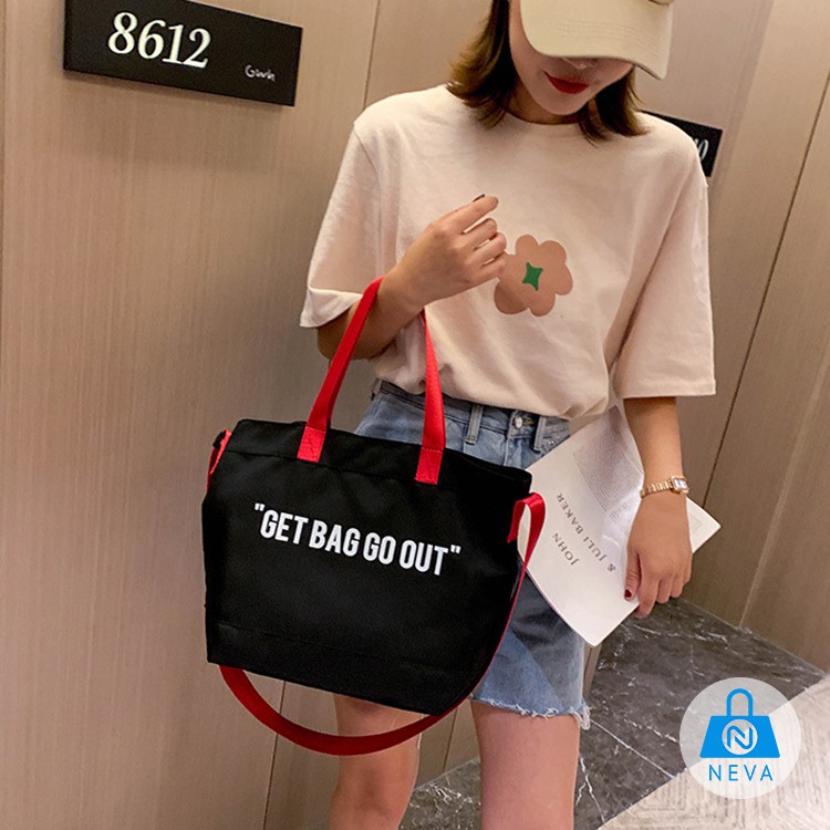 [Mã FASHIONGREEN264 giảm 10% tối đa 30k đơn từ 99k] (Hot) Túi Vải Canvas Nam Nữ Xách tay Thời Trang NEVA618