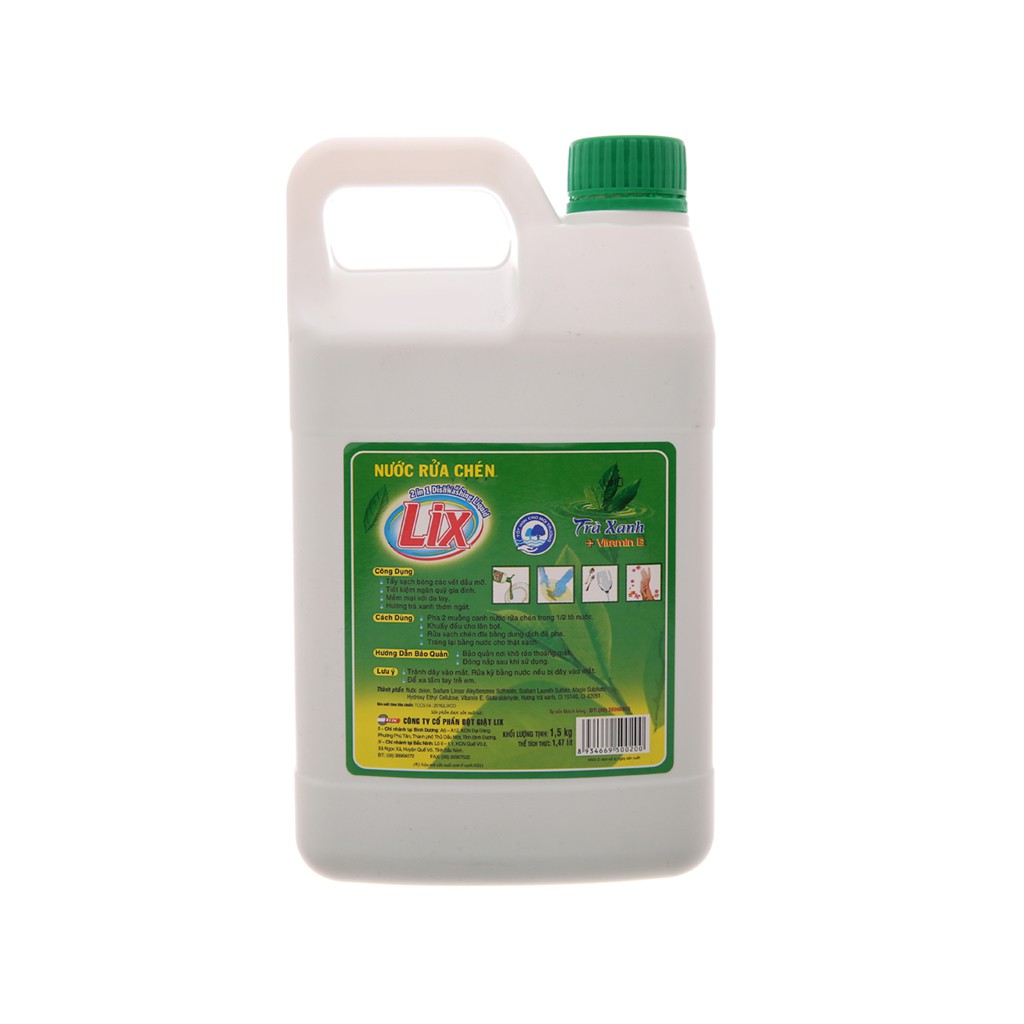 Bột giặt Lix Extra hương Nước Hoa 5.5kg và Nước rửa chén Lix Vitamin E hương Trà Xanh 1,5kg