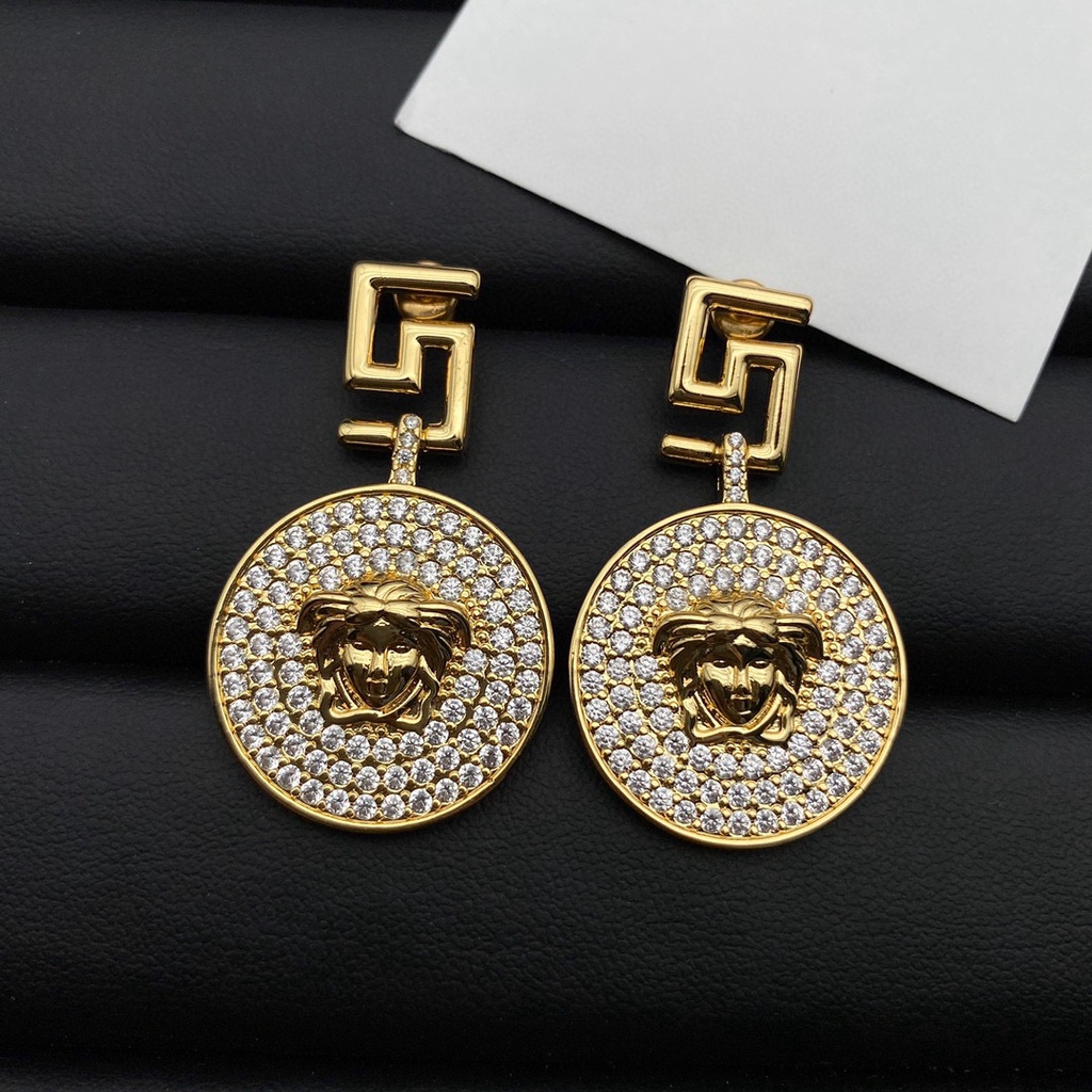 Bông tai nữ bằng đồng Versace
