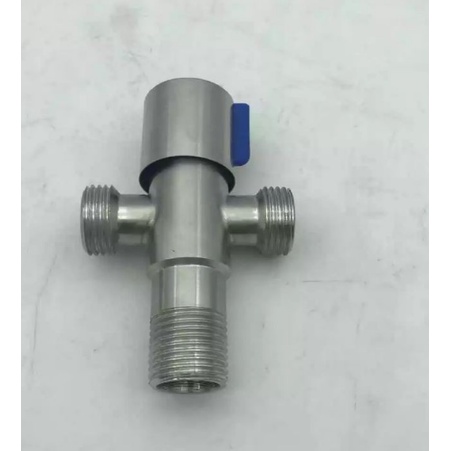 Van Chia Nước cho vòi xịt vệ sinh và bồn cầu inox 304, van giảm áp 2 đầu ra, T CẦU BA NGÃ CÓ KHÓA - Hàng chính hãng