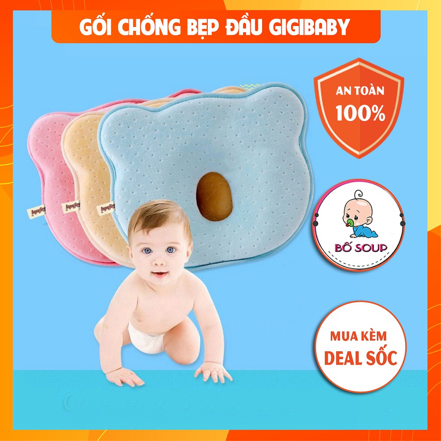 Gối Chống Bẹp Đầu GiGiBaBy Chất Liệu Cao Su Non Shop Bố Soup