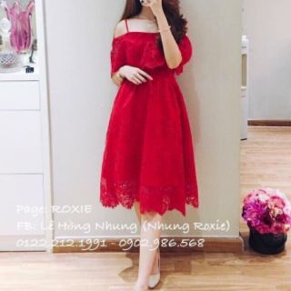 D053067 - Đầm ren trễ vai