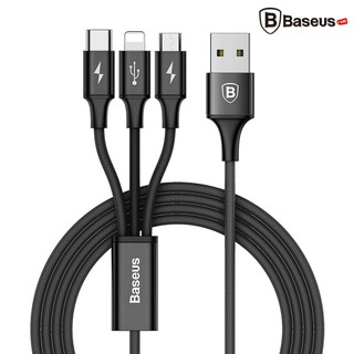 Cáp sạc 3 đầu Baseus LV145 Type C Android và Lightning 30cm