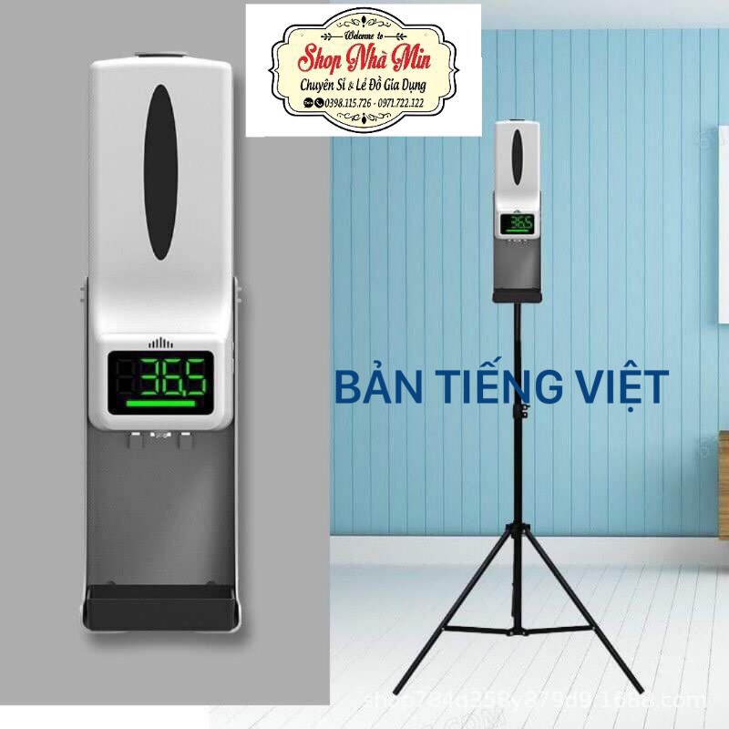 Máy xịt cồn rửa tay sát khuẩn đo thân nhiệt tự động K9PRO ( Hàng có sẵn )