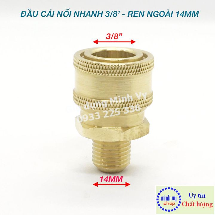 Khớp nối nhanh CÁI 3/8 inch - ren NGOÀI 14mm lồi