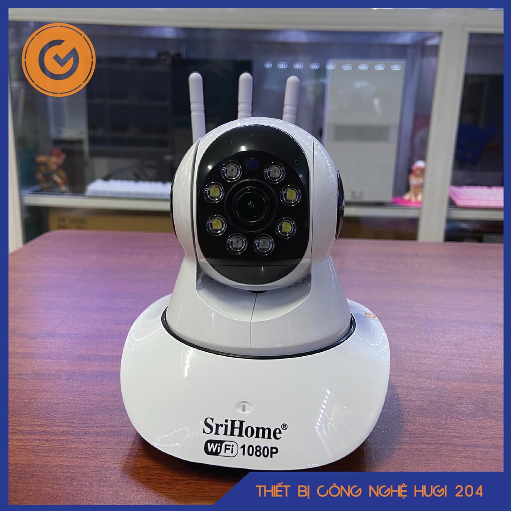 Camera WiFi SriHome SP029 FHD 1080P, Xoay 360 Độ - Quay Màu Ban Đêm