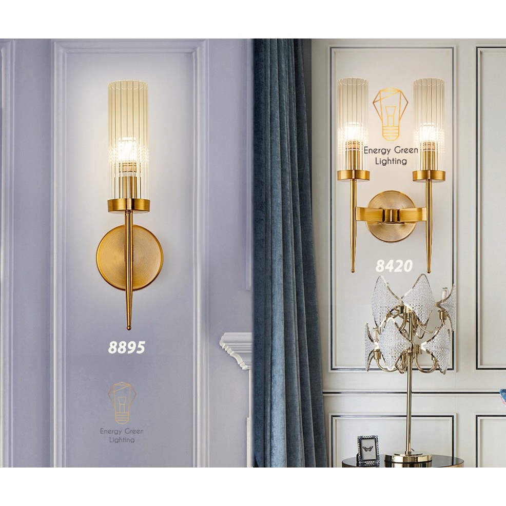 Đèn Gắn Tường Energy Green Lighting Cao Cấp Trang Trí Cổ Điển 8895 Đơn - 8420 Đôi - Tặng Kèm Bóng Led