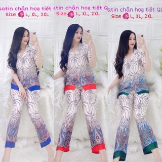 Nhap [ THAIGIAM] giam 15.000 voi hoa don 200k LỤA SATIN HÌNH PHỐI LAI -QUẦN DAI TAY  NGẮN