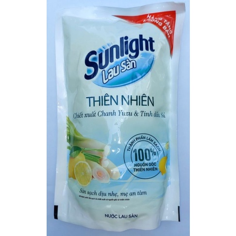 Nước lau sàn Sunlight túi 700ml chiết xuất chanh Yusu và tinh dầu xả (hàng km)