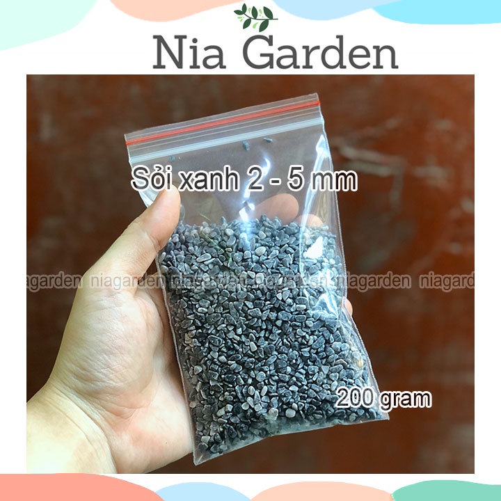 (200gr) Sỏi xanh size 2 - 5mm rải gốc cây cảnh terrarium hồ cá Nia Garden N6
