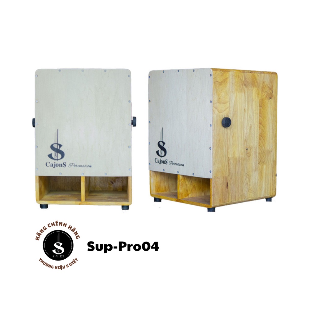 [Mã BMBAU300 giảm 10% đơn 499K] Trống cajon gỗ thịt cao cấp có núm chỉnh snare chính hãng S Việt mã Sup-Pro04