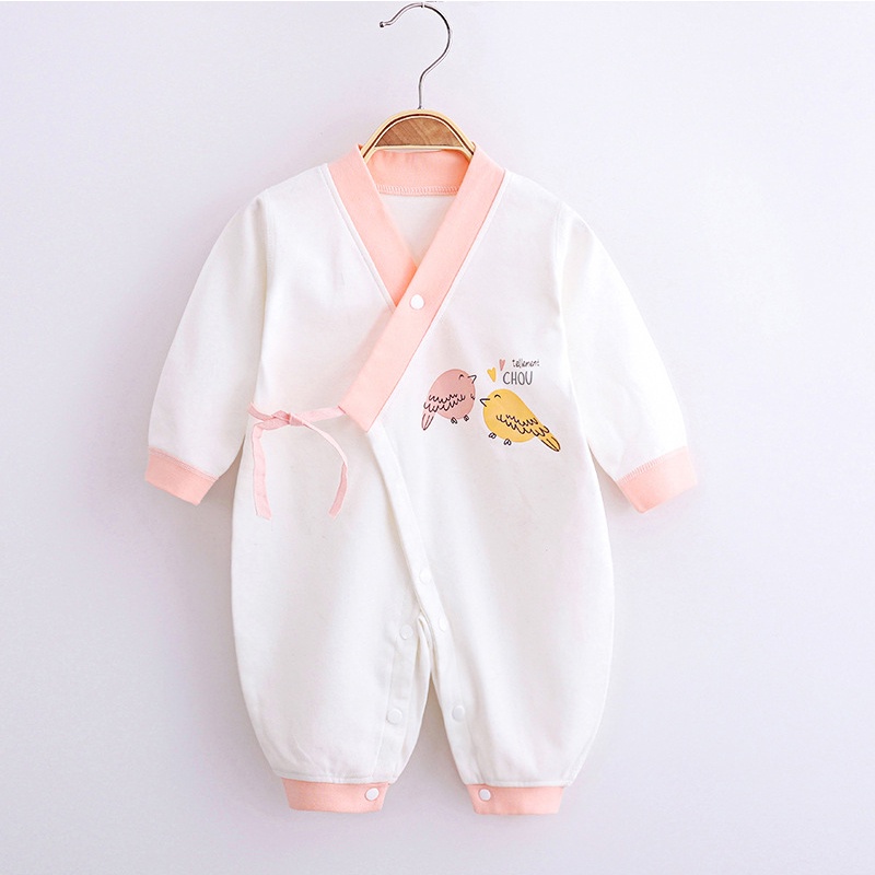 Bộ đồ liền thân dài tay kimono cho bé sơ sinh chất cotton mềm mịn co giãn nhẹ _ BD45