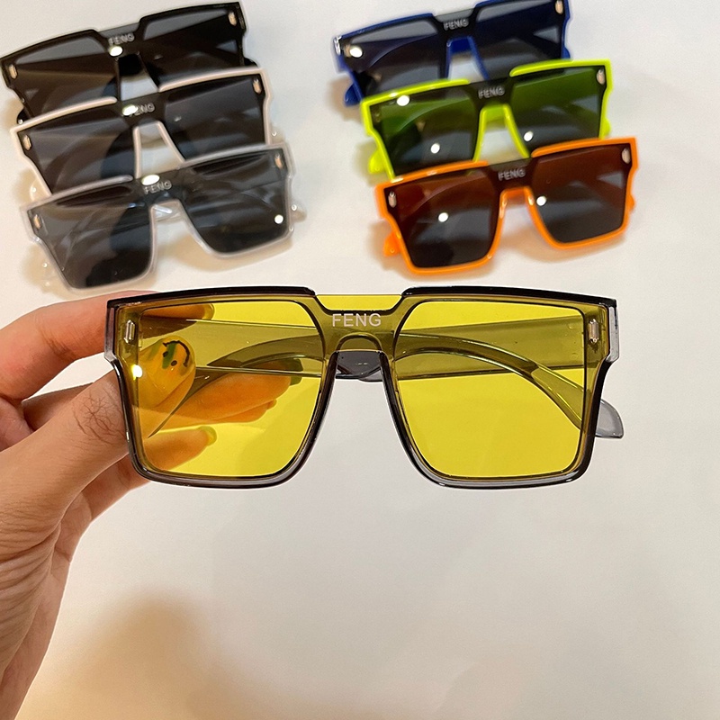 Kính Mát Gọng Vuông Chống Tia UV Phong Cách Vintage Dành Cho Các Bé