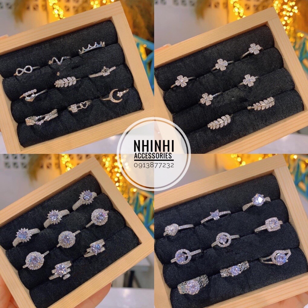 Nhẫn pha lê siêu đẹp siêu bền nhiều mẫu VTT1212