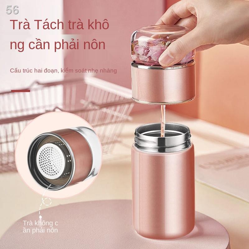 Cốc tách nước trà Cái bằng thép không gỉ nữ 304 Bộ lọc đơn giản di động dễ thương