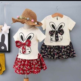váy thỏ nơ hoa bé gái